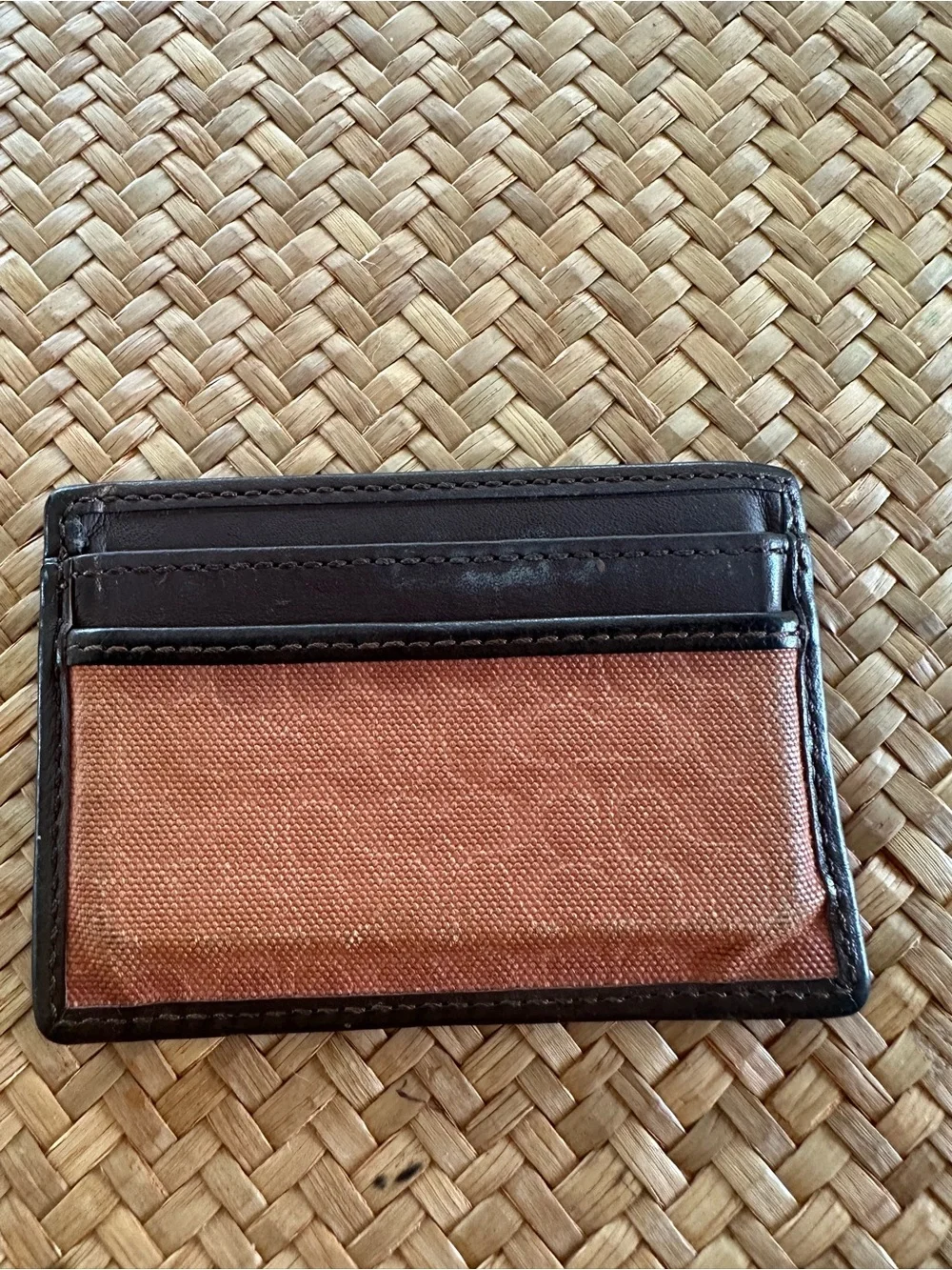 Coach Brown and Tan Card Holder